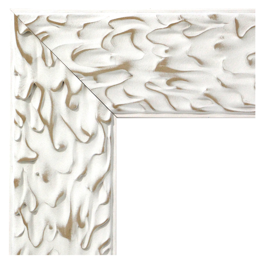 Moldura de Madera con Relieve Artístico 001038 Blanco-