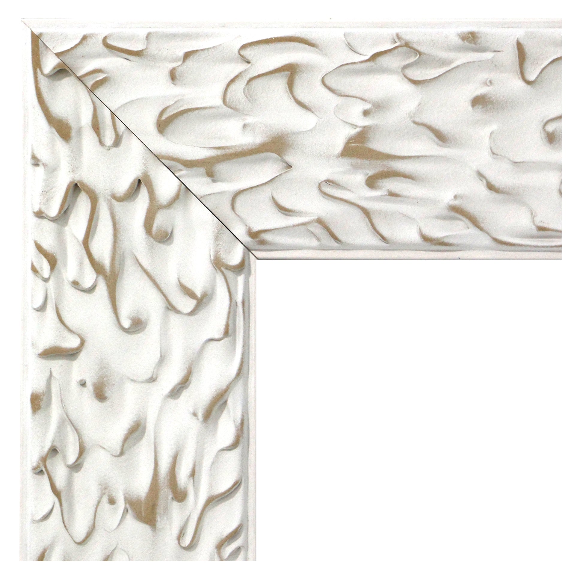 Moldura de Madera con Relieve Artístico 001038 Blanco-