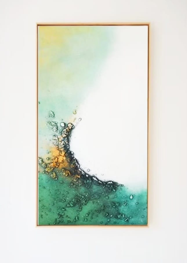 Obra abstracta  artística enmarcada, sutileza.