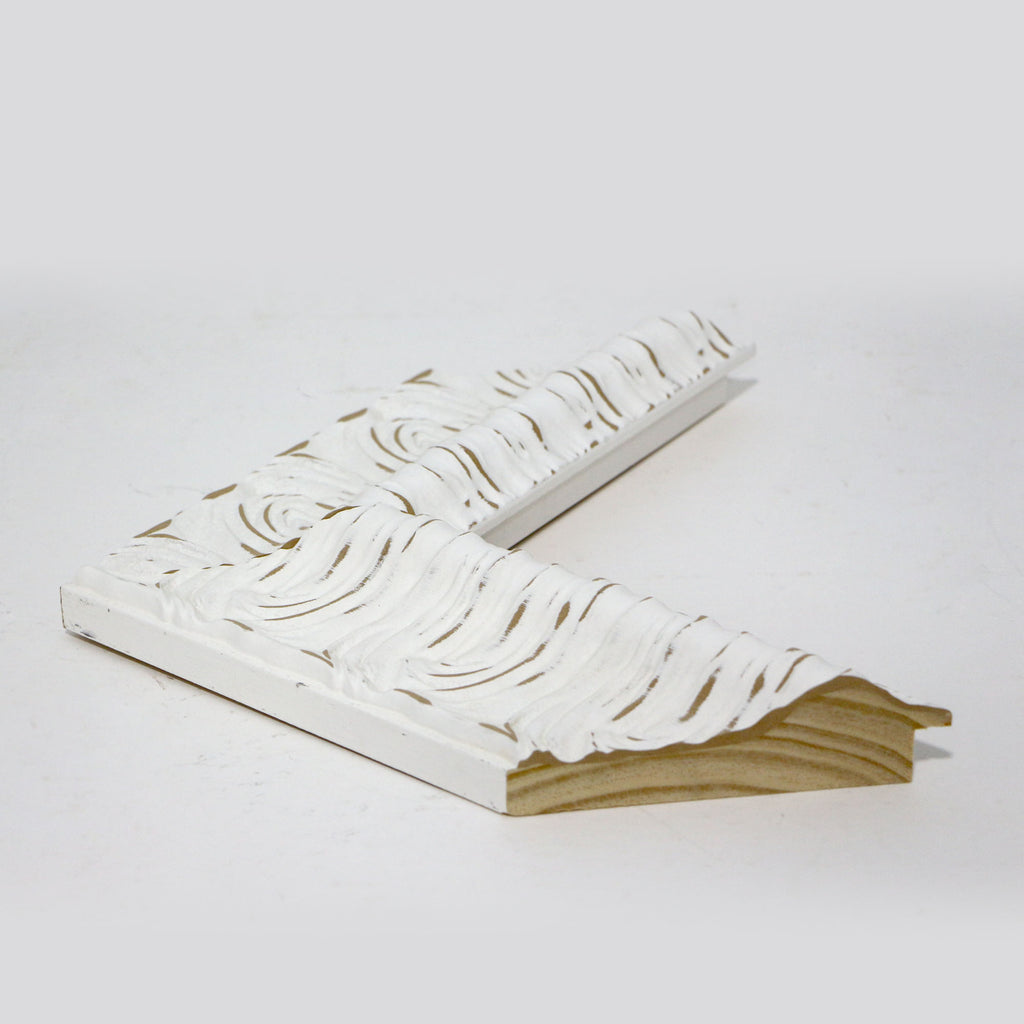 Moldura de Madera con Relieve  001040 Blanco-