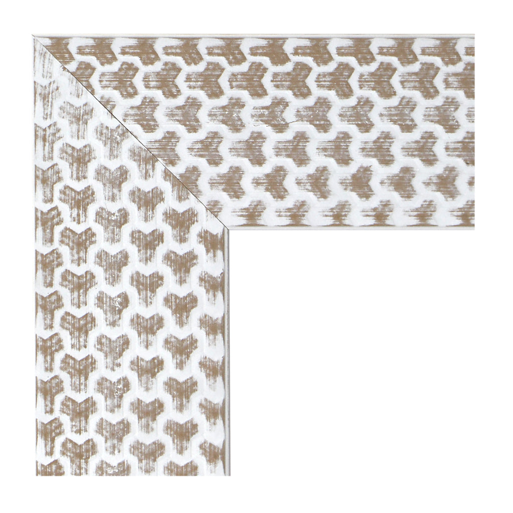 Marco de Madera con Diseño Geométrico Blanco 00108 –