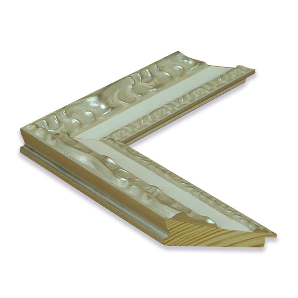 Moldura Clásica Blanco y Plata – Ref. 268 BLANCO