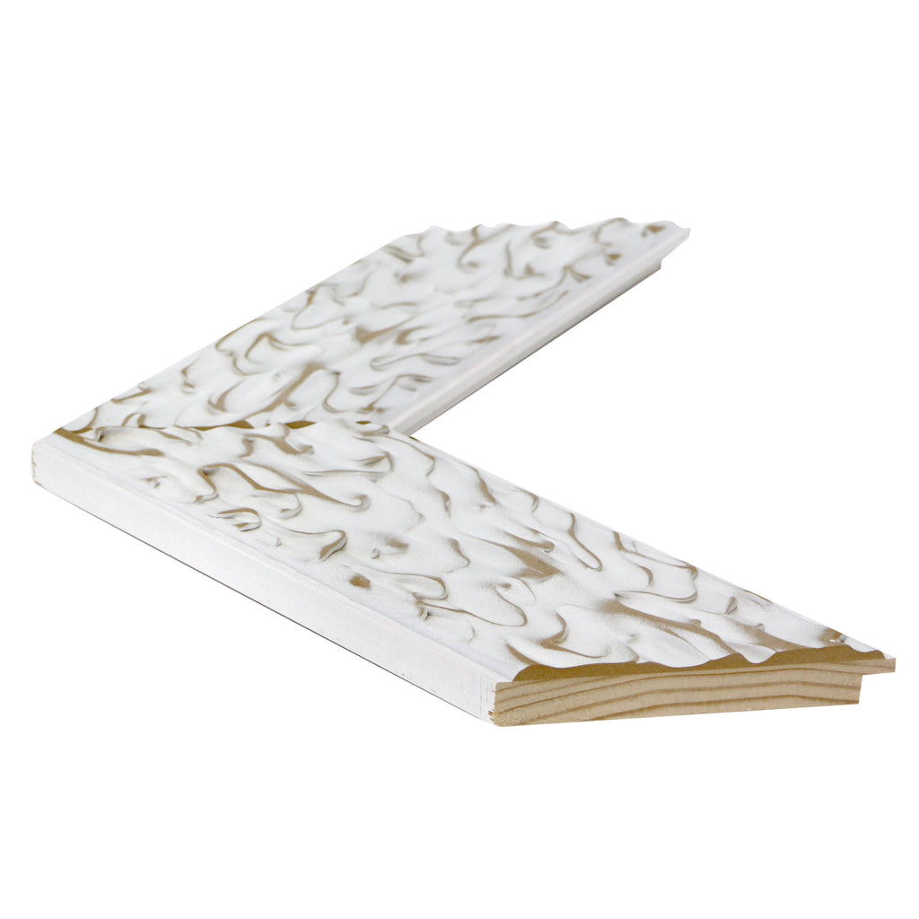 Moldura de Madera con Relieve Artístico 001038 Blanco-