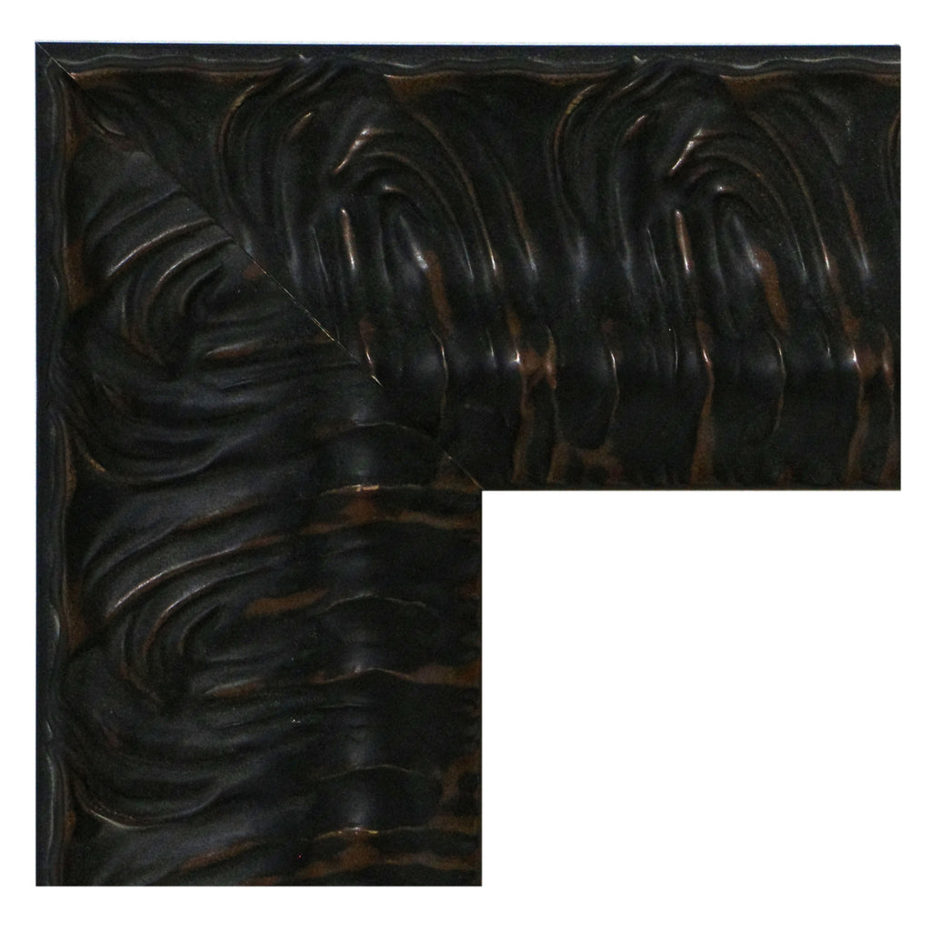 Moldura de Madera con Relieve Artístico Negro 001040-