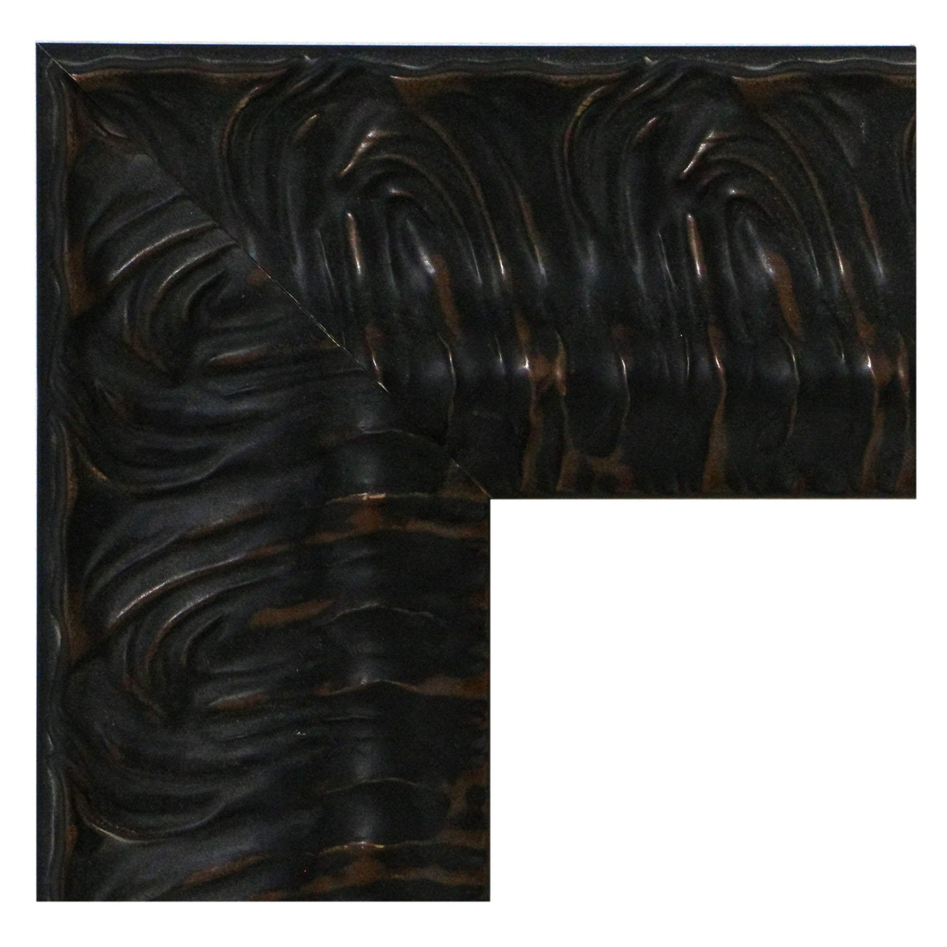 Moldura de Madera con Relieve Artístico Negro 001040-