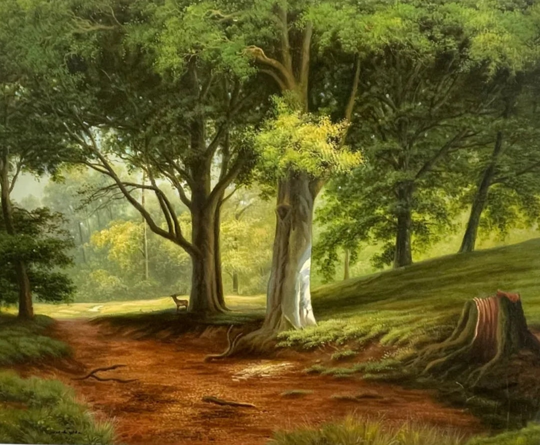 Óleo sobre lienzo Bosque – Naturaleza Viva en Trazos de Agua y Color