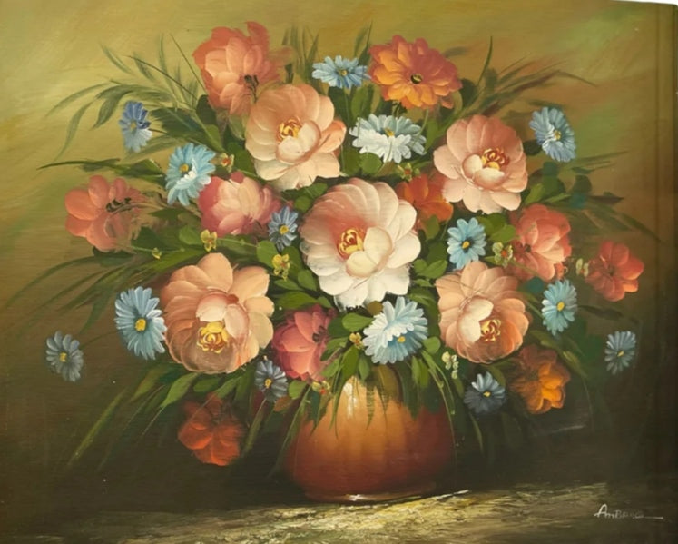 Óleo sobre lienzo de – Delicadeza Natural en Trazos de Agua y Color