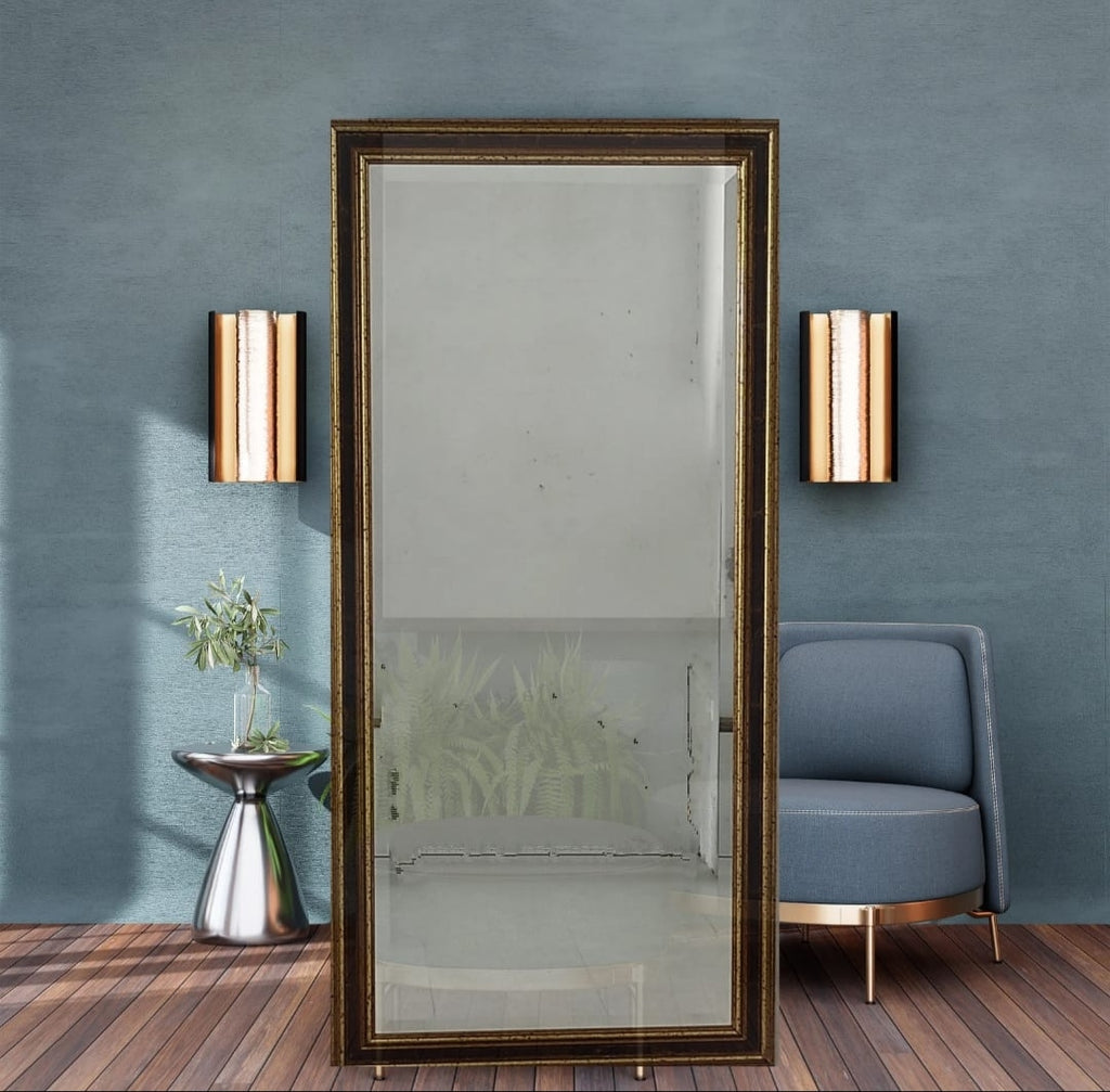 Espejo con marco  terminación oro envejecido
