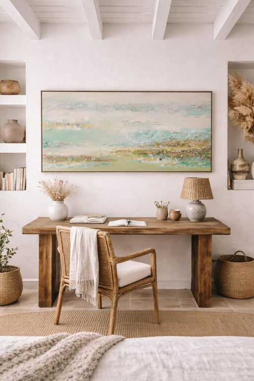 Cuadro abstracto paisaje Campos de Ibiza.