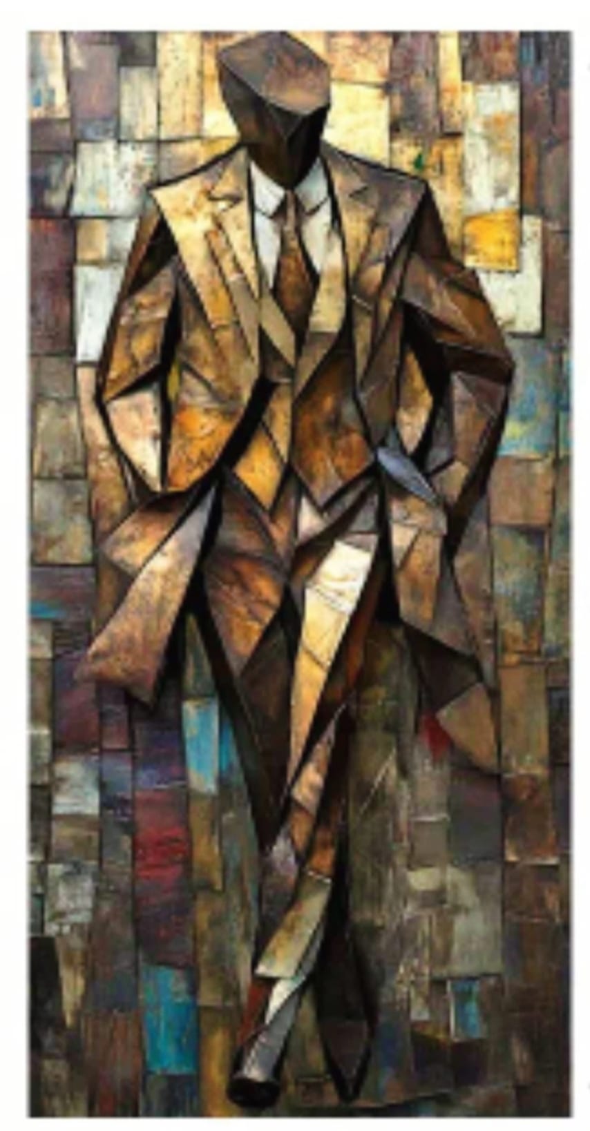 Impresión en lienzo -  Estilo cubista abstracto 2000x1000 mm