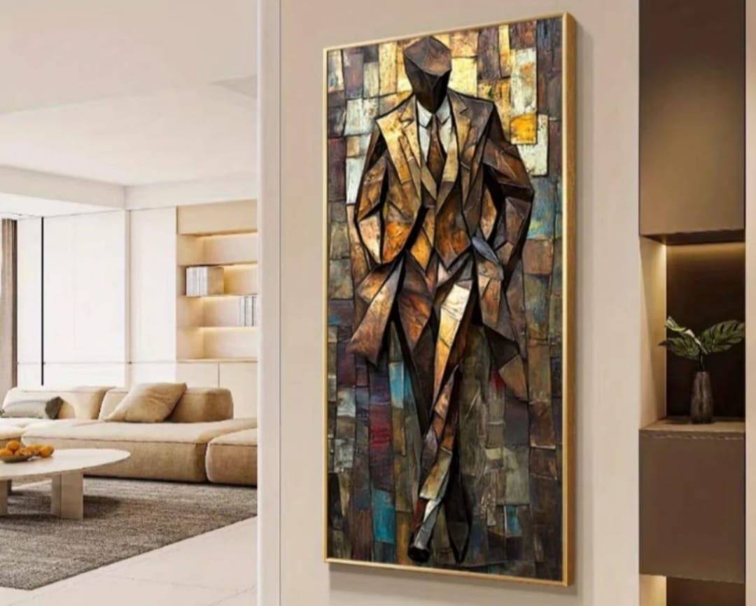 Impresión en lienzo -  Estilo cubista abstracto 2000x1000 mm