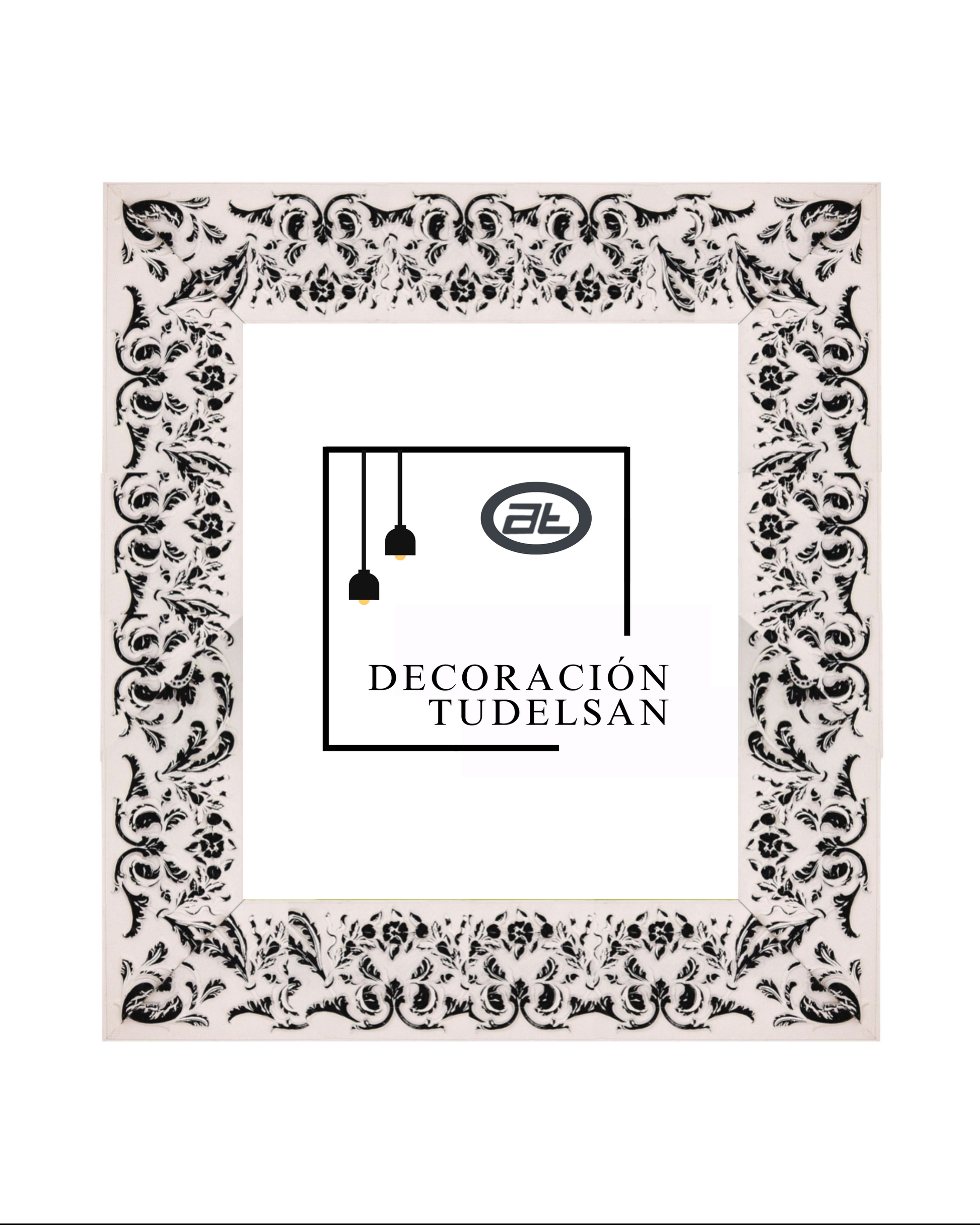 Marco Blanco con Hojas Negras00513G2/2584 – Delicadeza Natural