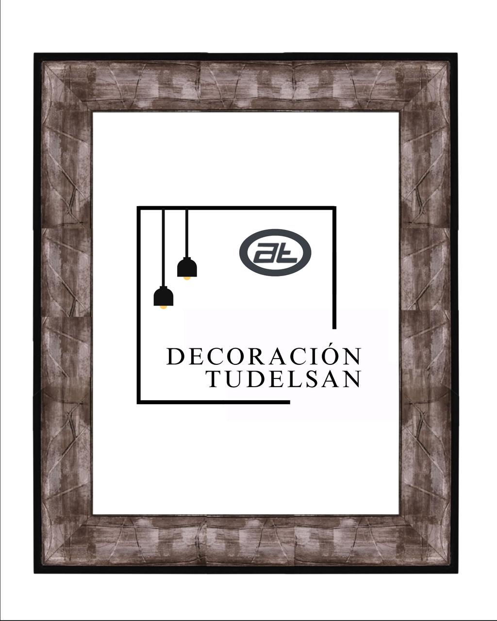 Marco Negro con Grabado en Plata 623G1/2437