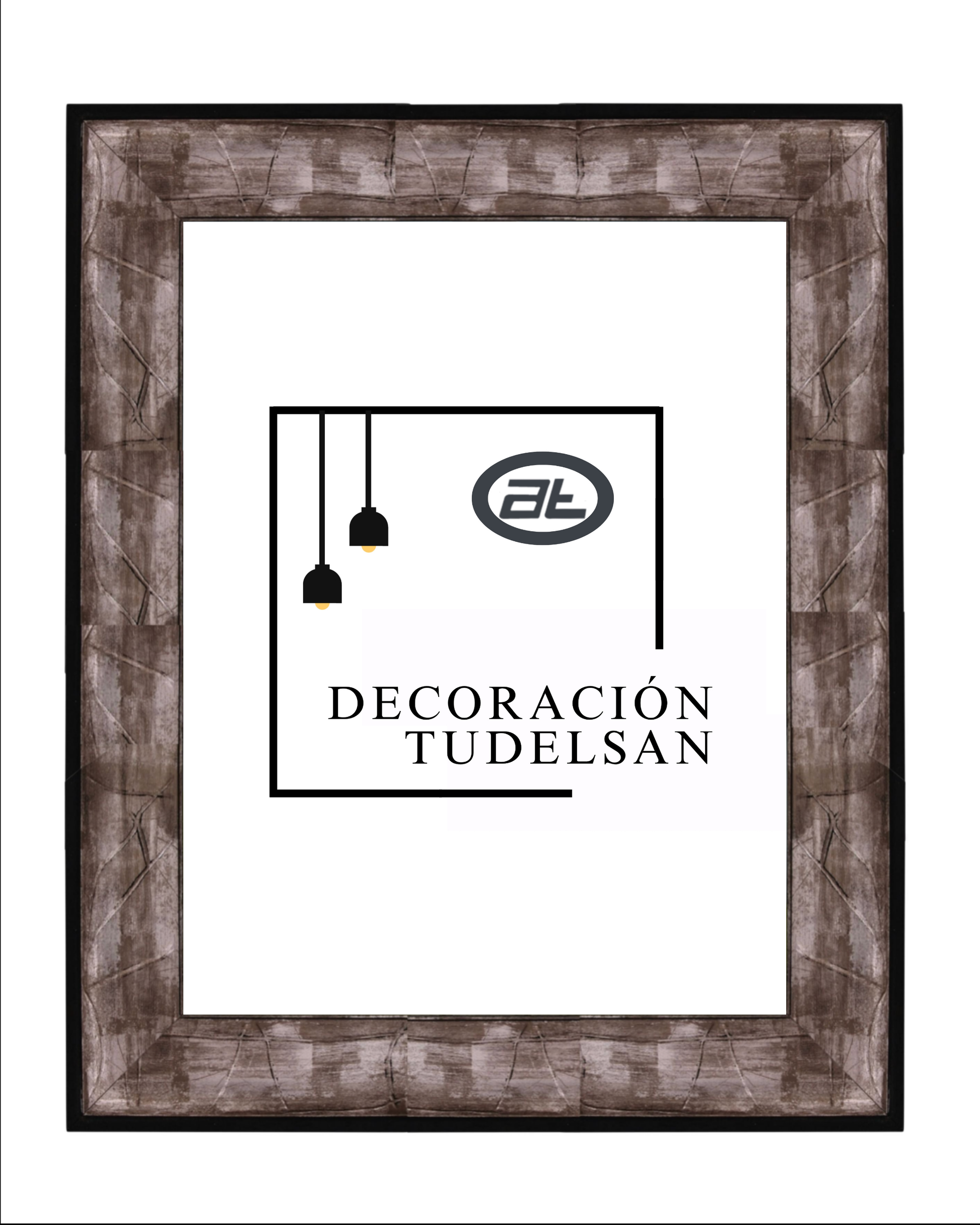 Marco Negro con Grabado en Plata 623G1/2437