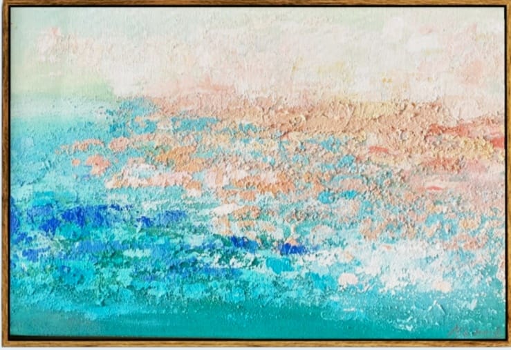 Pintura abstracta paisaje marino Menorca
