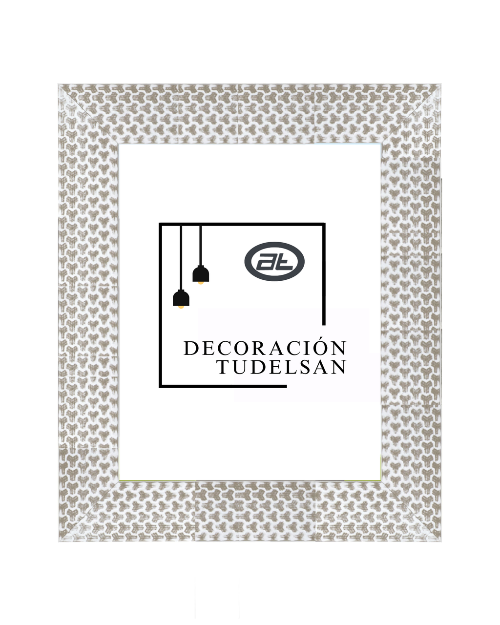 Marco de Madera con Diseño Geométrico Blanco 00108 –