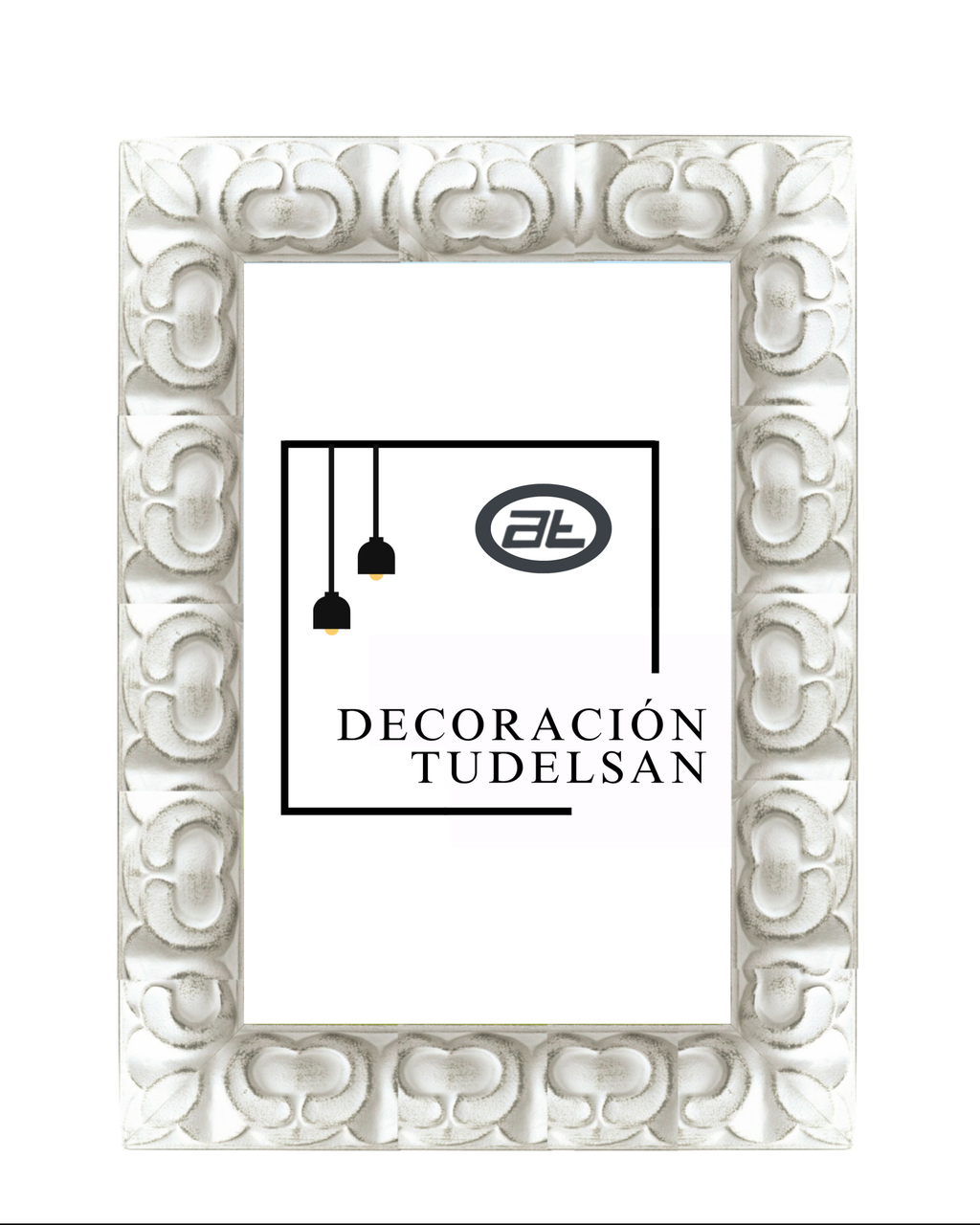 Marco Estilo Romano con Textura de Estatua – Ref 238 BLANCO