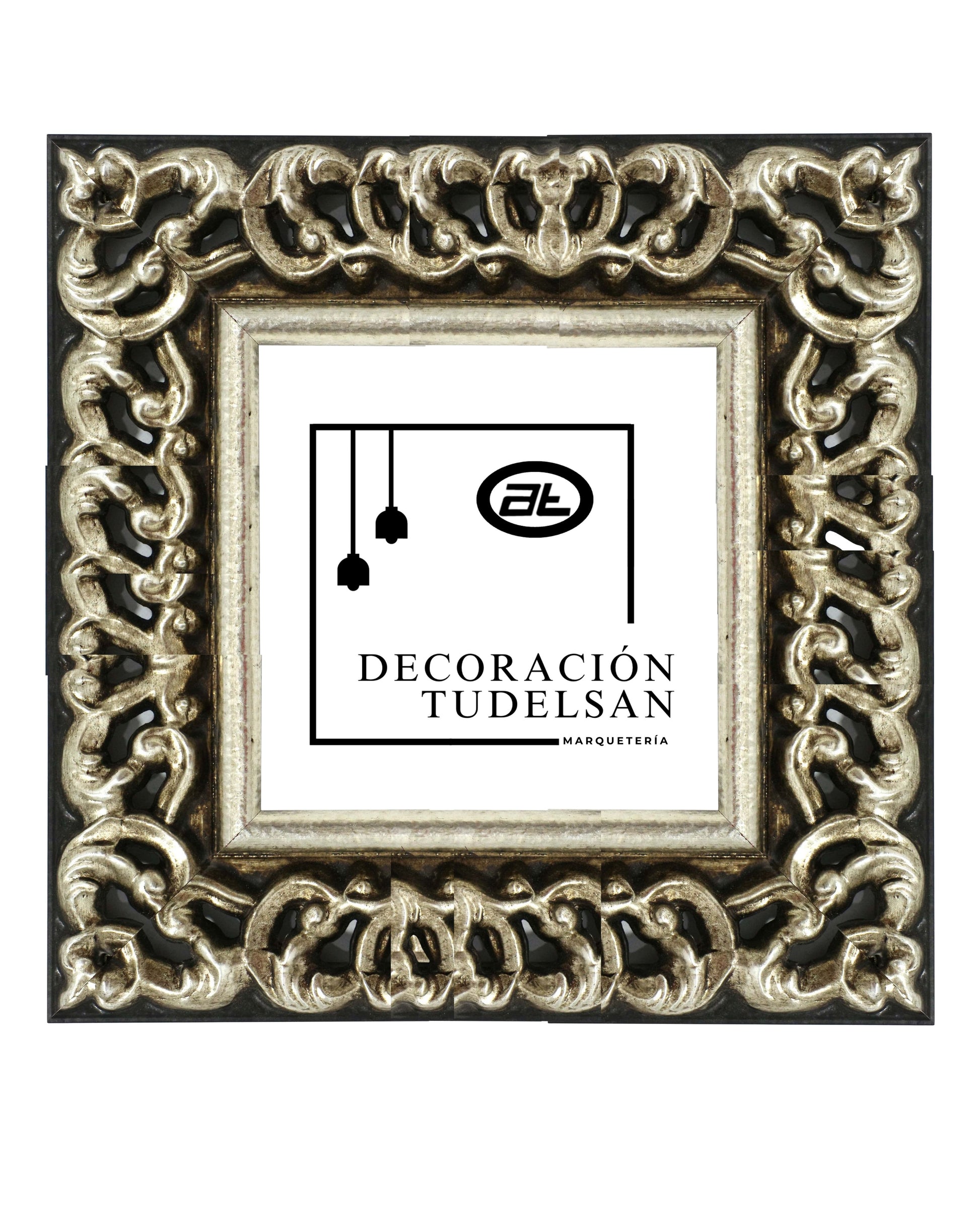 Moldura en Madera Acabado Plata. Modelo 5112 – Ornamentación Escultural y Elegancia Clásica