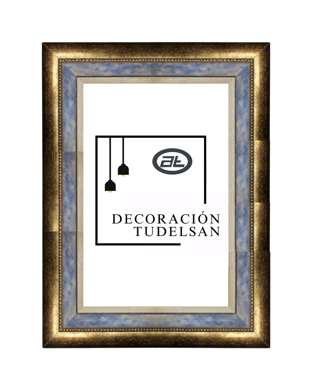 Marco Nubes Doradas y Azules con Filo Marfil 00416B1/1734–