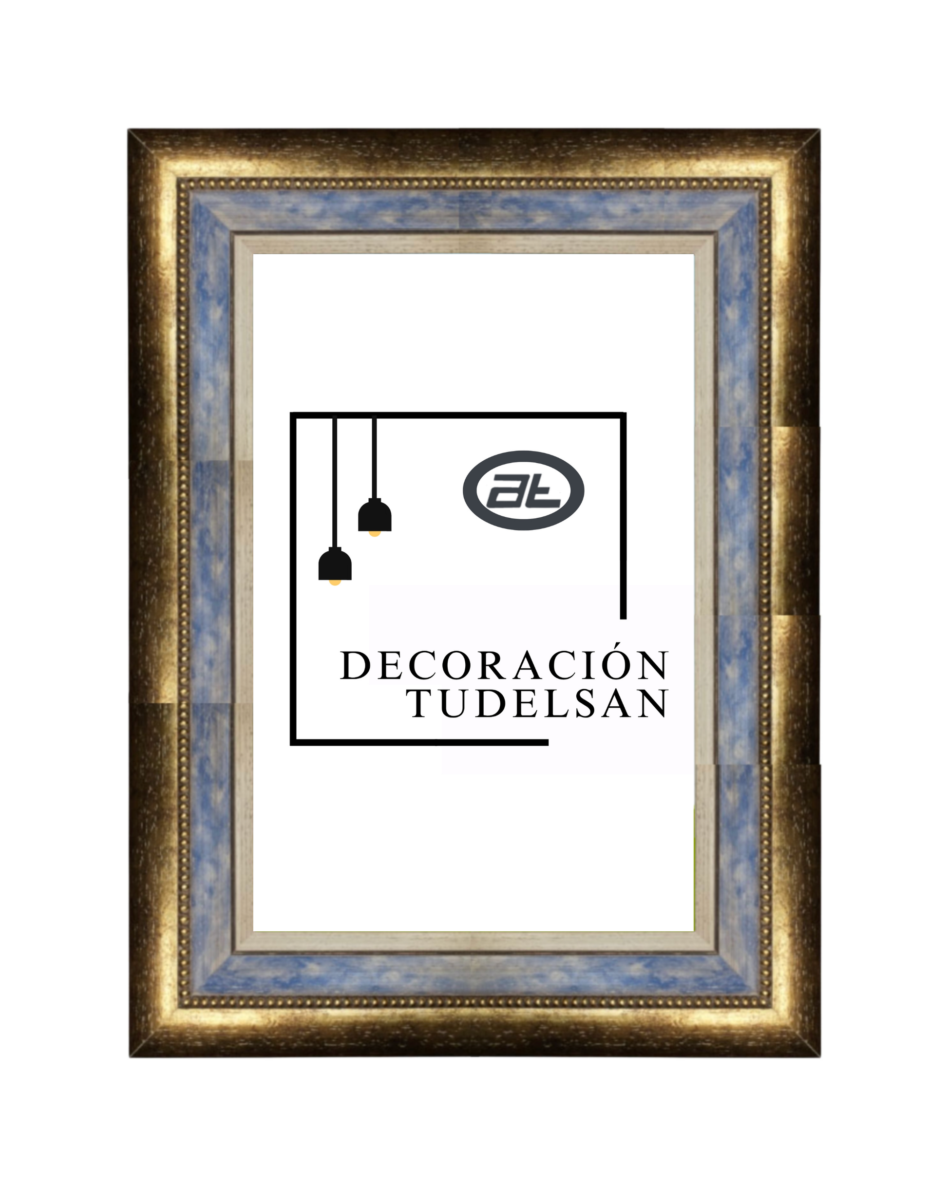 Marco Nubes Doradas y Azules con Filo Marfil 00416B1/1734–