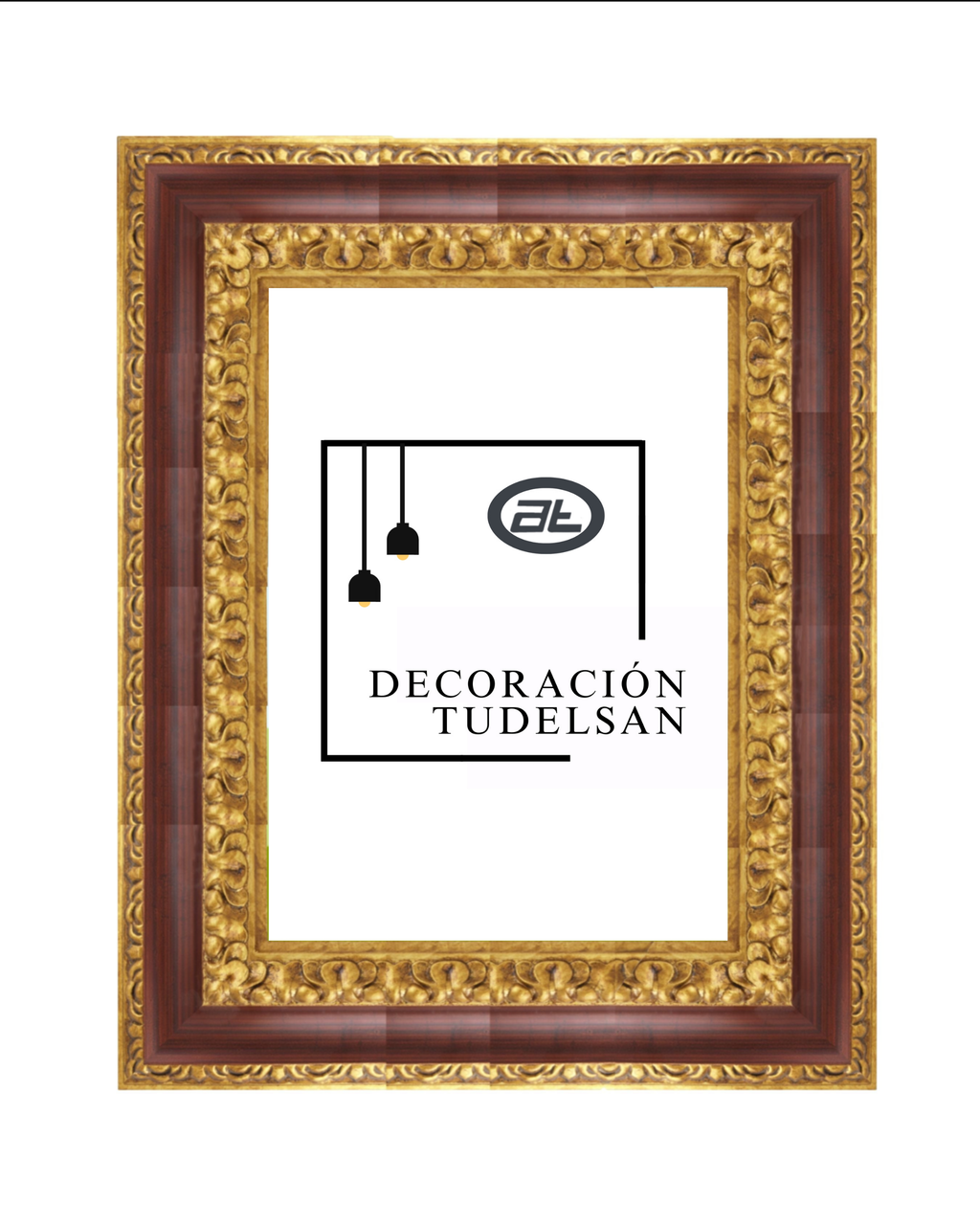 Marco Dorado con Hojas y Entrecalle Granate 00321Z1/1358 – Lujo
