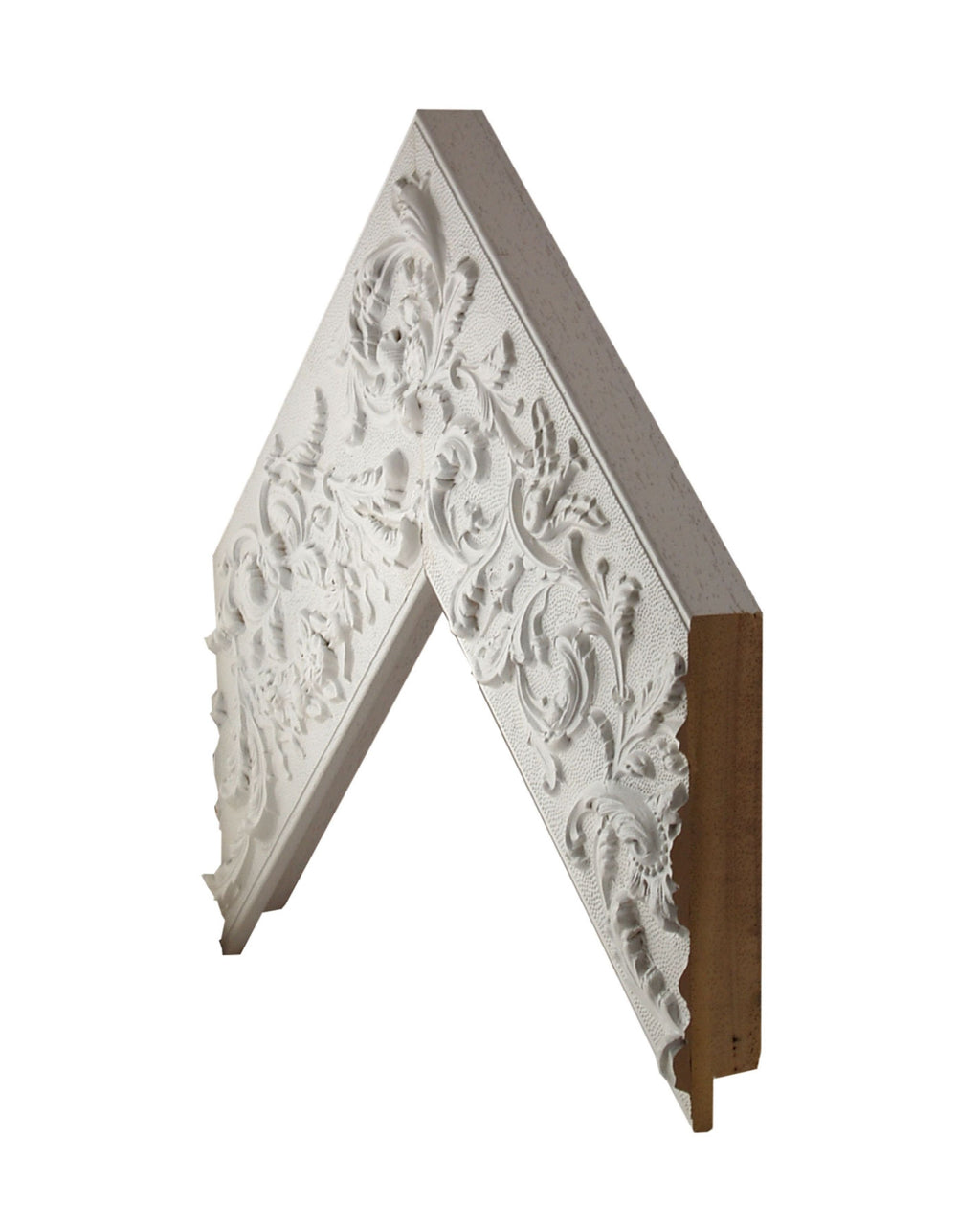 Marco Blanco con Hojas Blancas 00513G2/2585 – Pureza Decorativa con Relieve Sutil