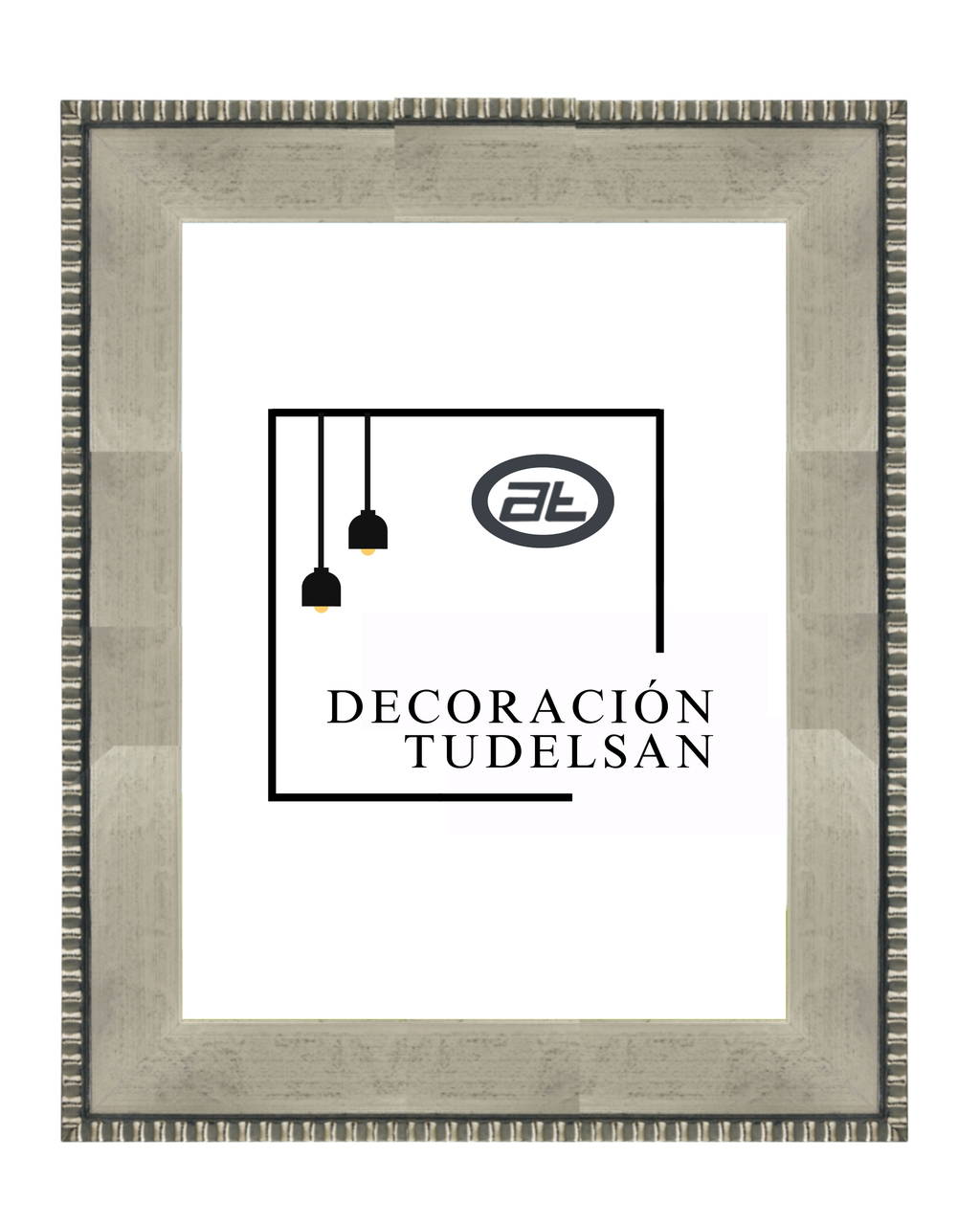 Marco Plata Lisa con Detalle Perlado 00596g3/3412– Elegancia