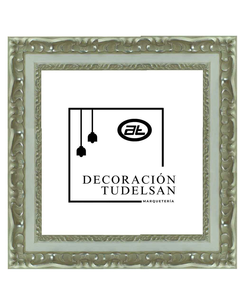 Moldura Clásica Blanco y Plata – Ref. 268 BLANCO