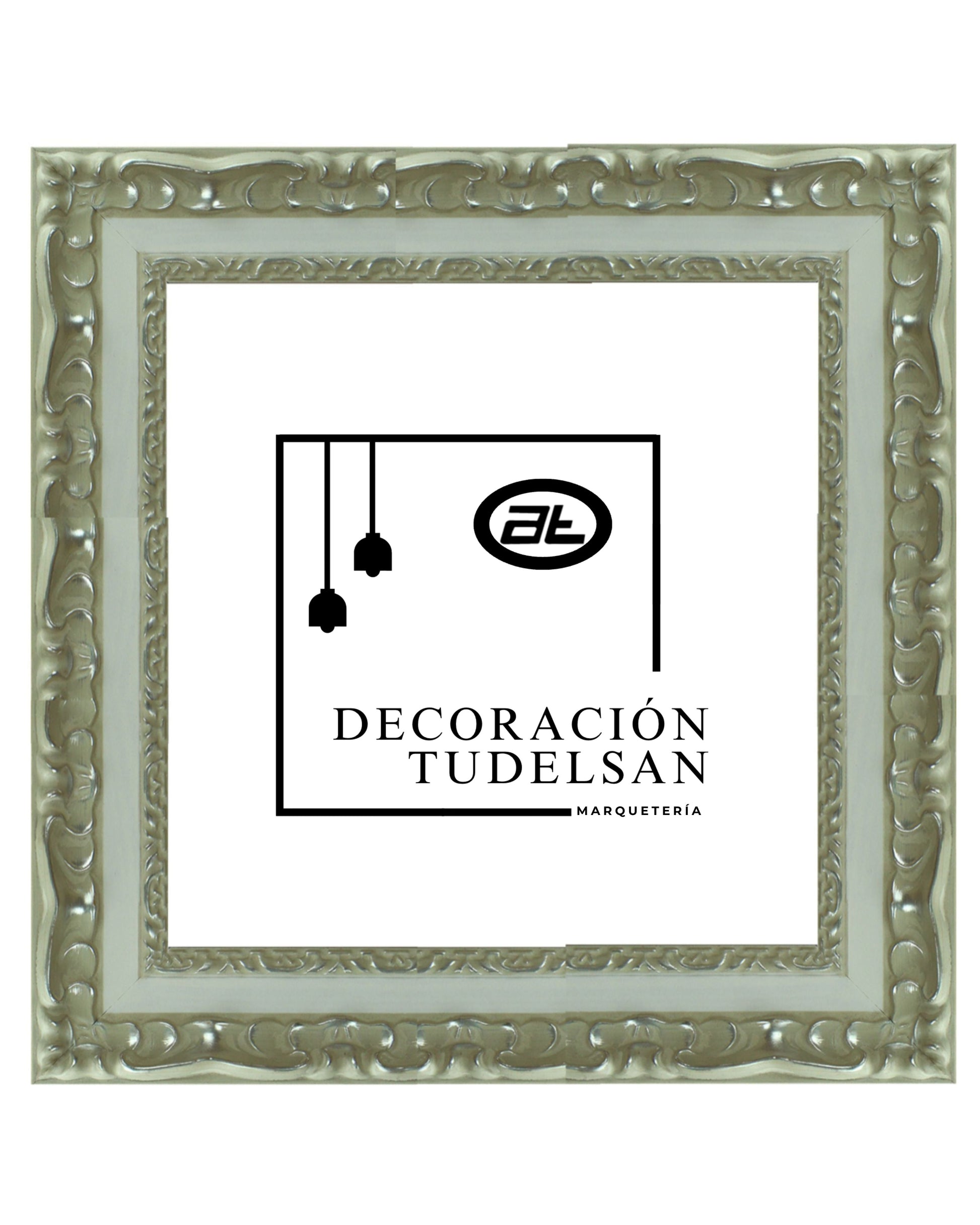 Moldura Clásica Blanco y Plata – Ref. 268 BLANCO