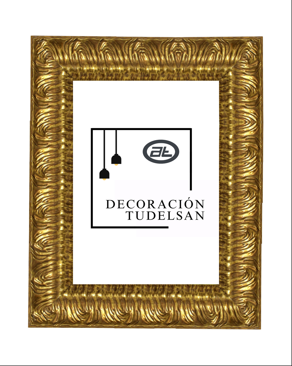 Moldura de Madera Oro con Relieve Artístico 001040-