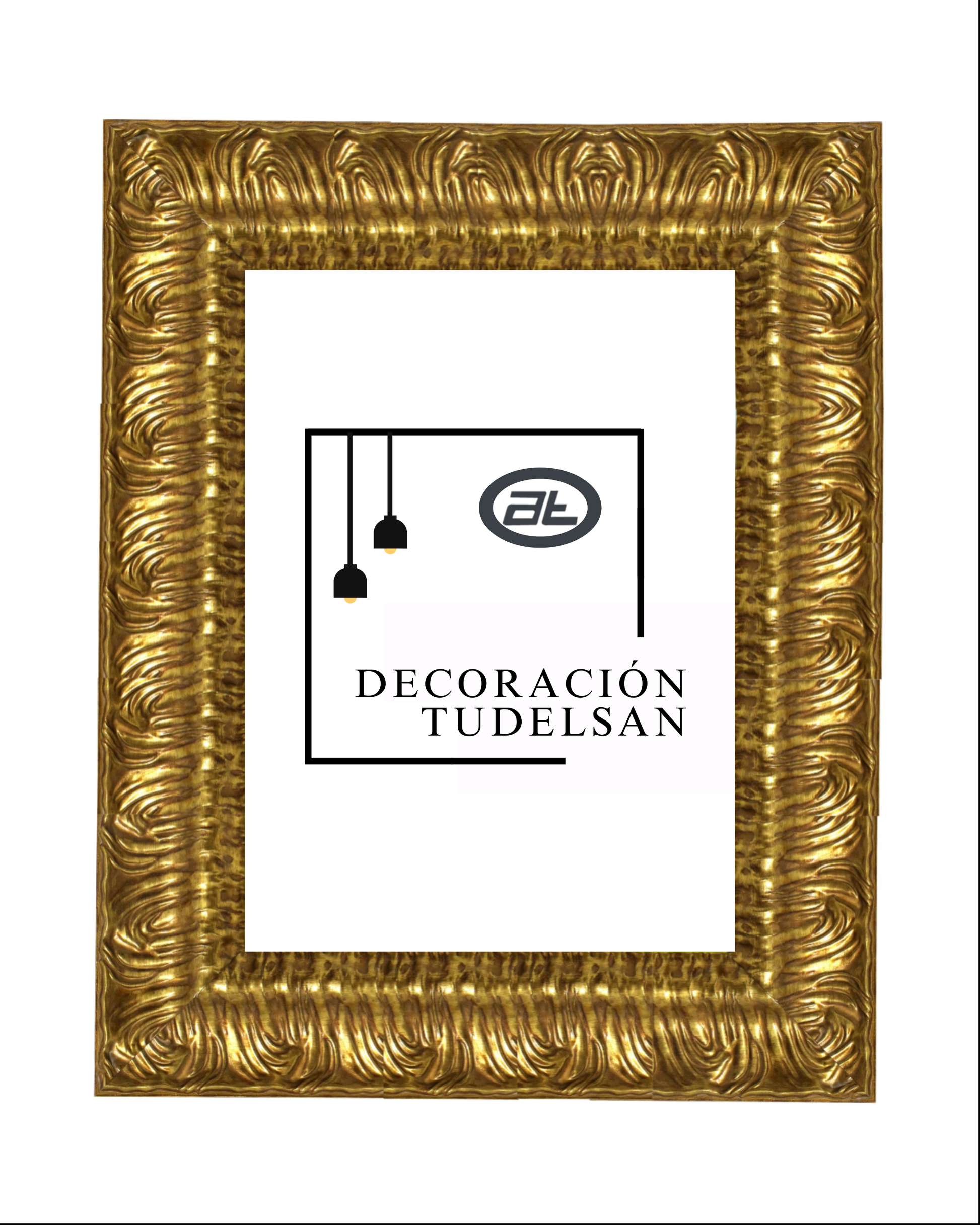 Moldura de Madera Oro con Relieve Artístico 001040-