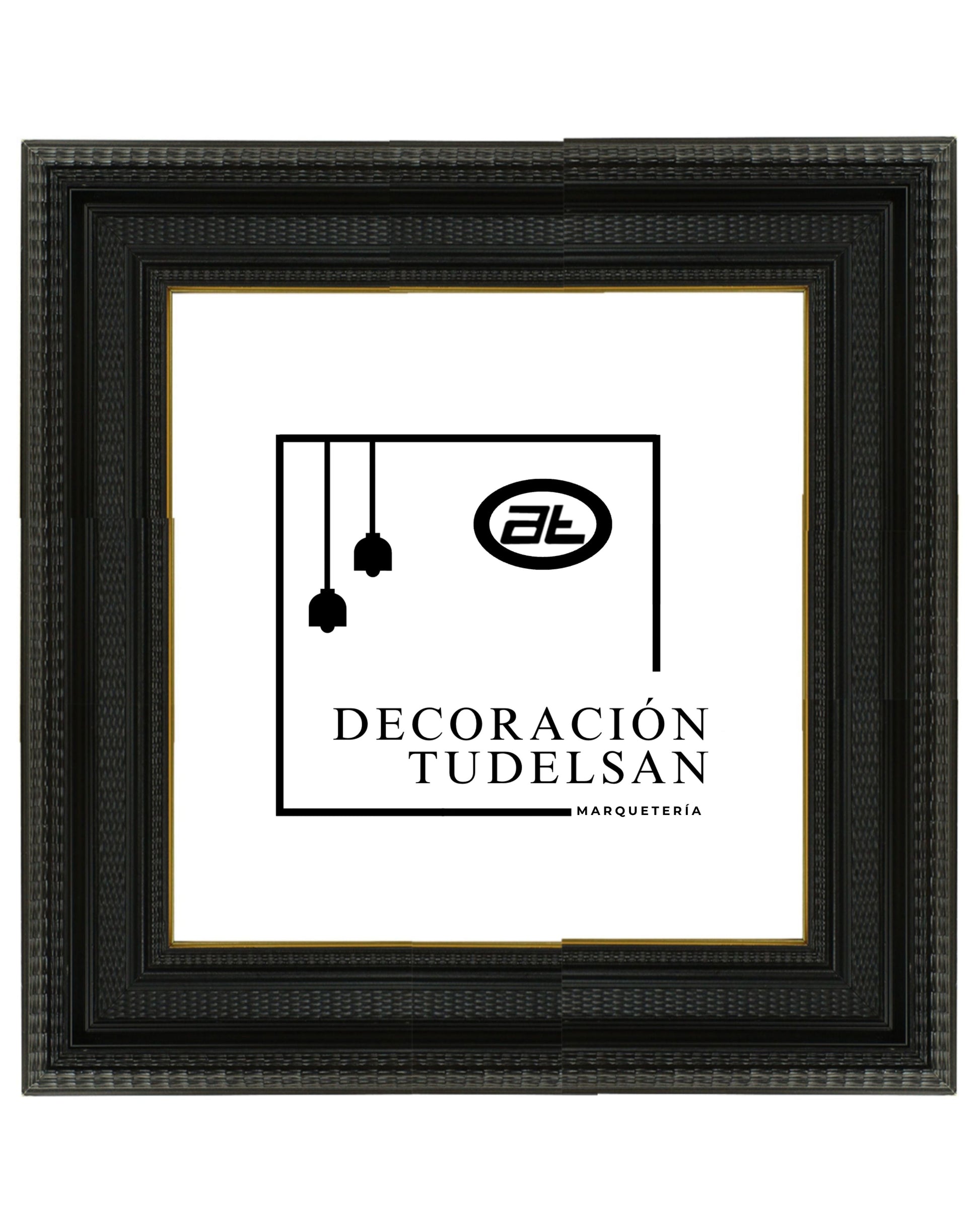 Moldura Negra con Detalle Dorado – Ref. 4832 NEGRO