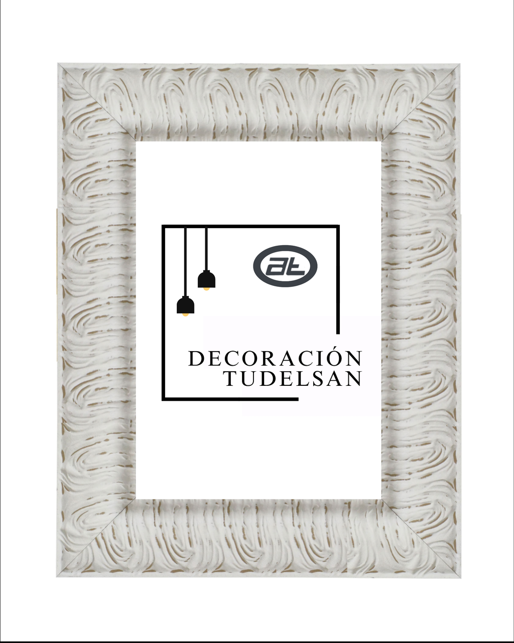 Moldura de Madera con Relieve  001040 Blanco-