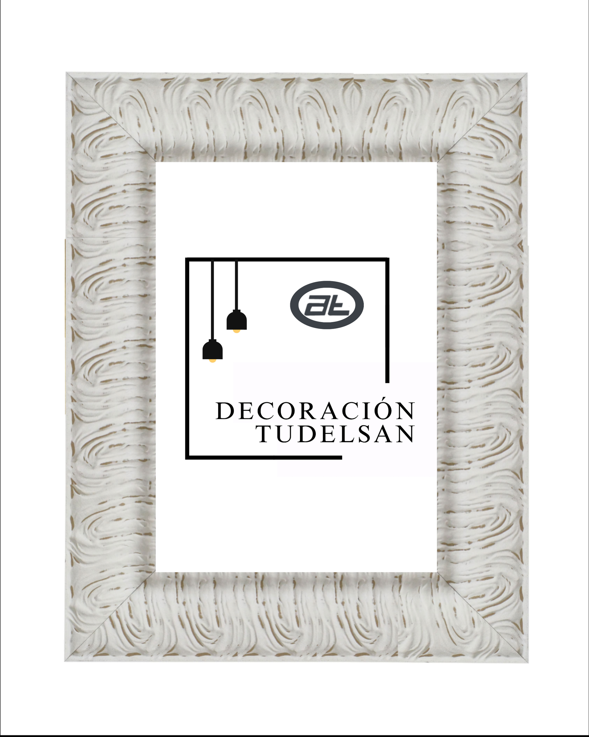 Moldura de Madera con Relieve  001040 Blanco-