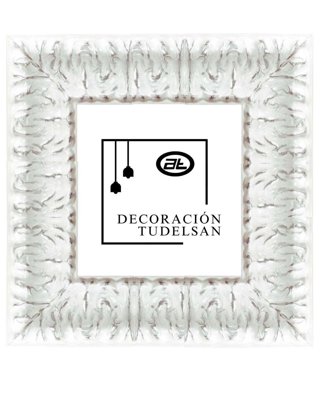 Moldura en Madera Blanca con Relieve – Ref. 5080 BLANCO