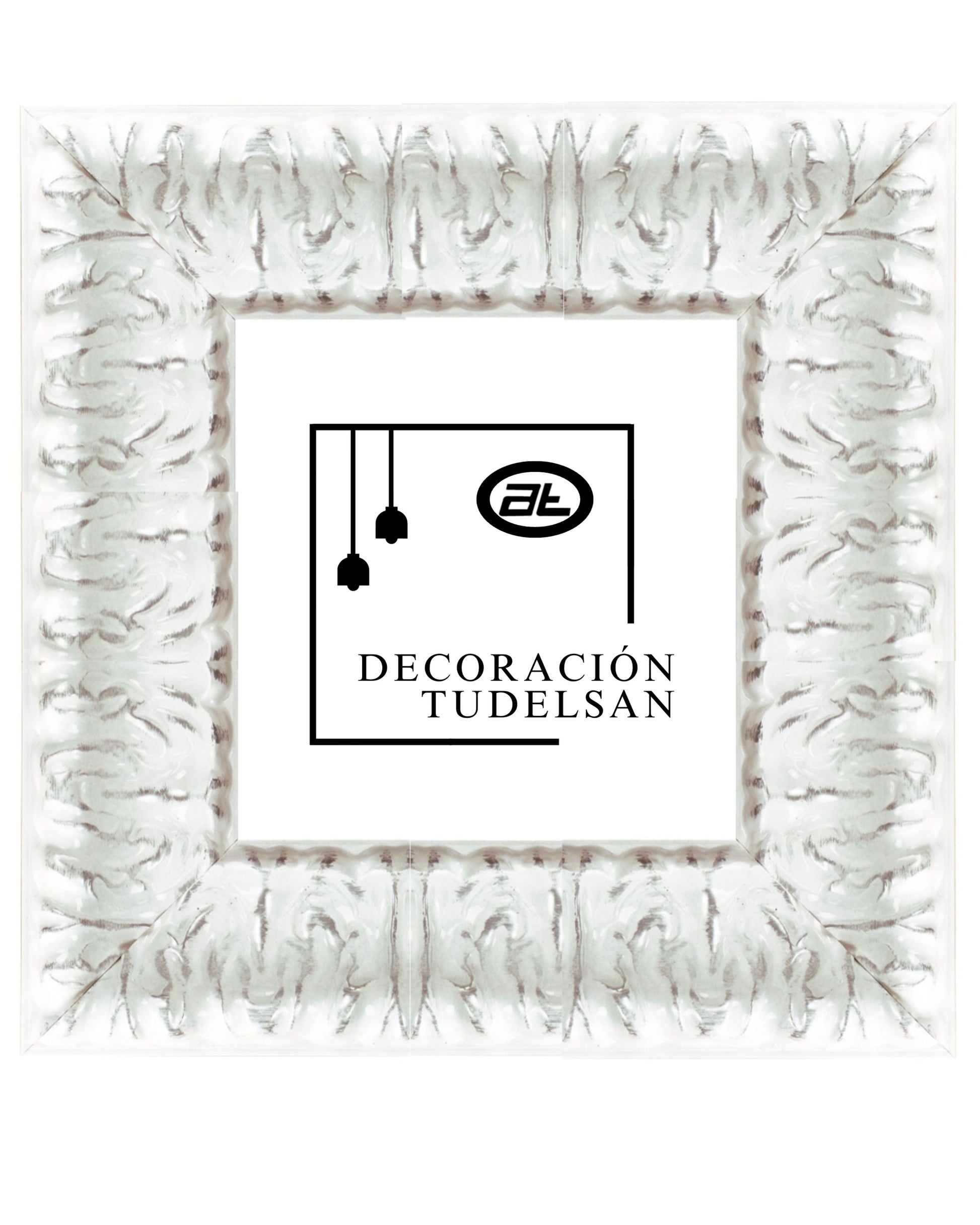 Moldura en Madera Blanca con Relieve – Ref. 5080 BLANCO