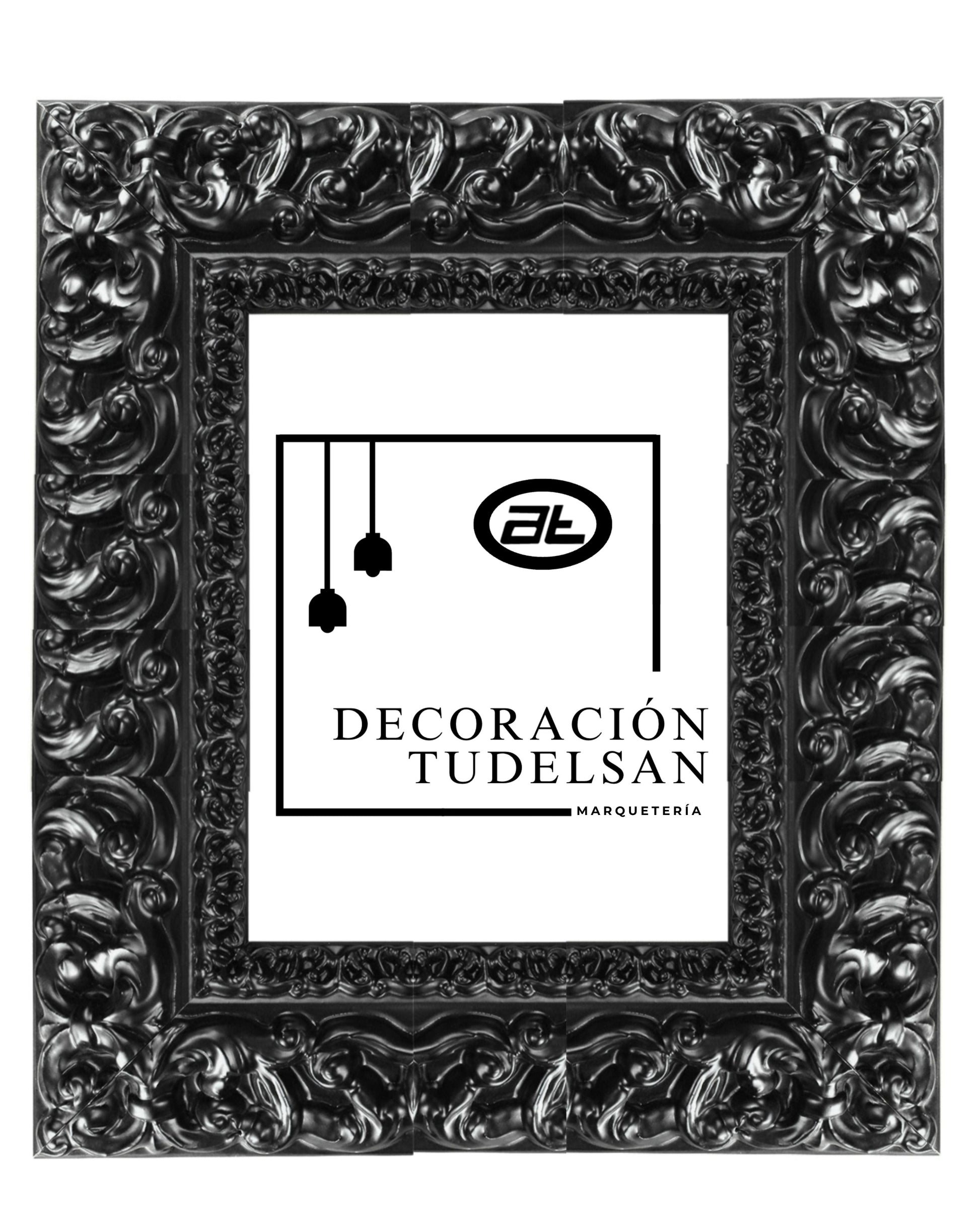 Moldura Negra con Relieve Ornamental – Ref. 5002 NEGRO